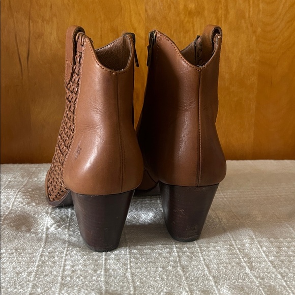Frye Brown Woven Leather Ankle Booties - Picture 4 of 6